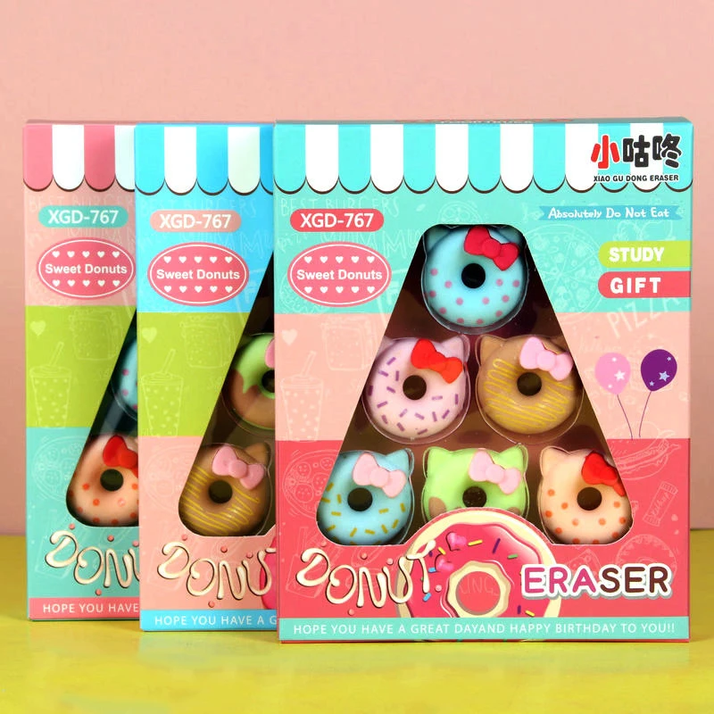 1 карточка ластик в виде пончика милые новые детские канцелярские товары подарки