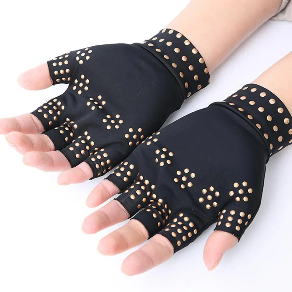 

1 Pair Magnetic Therapy Gloves Durable Brace Arthritis Hand Compression Gloves Magnet Inlay Joint Pain Relief Arthritis Gloves