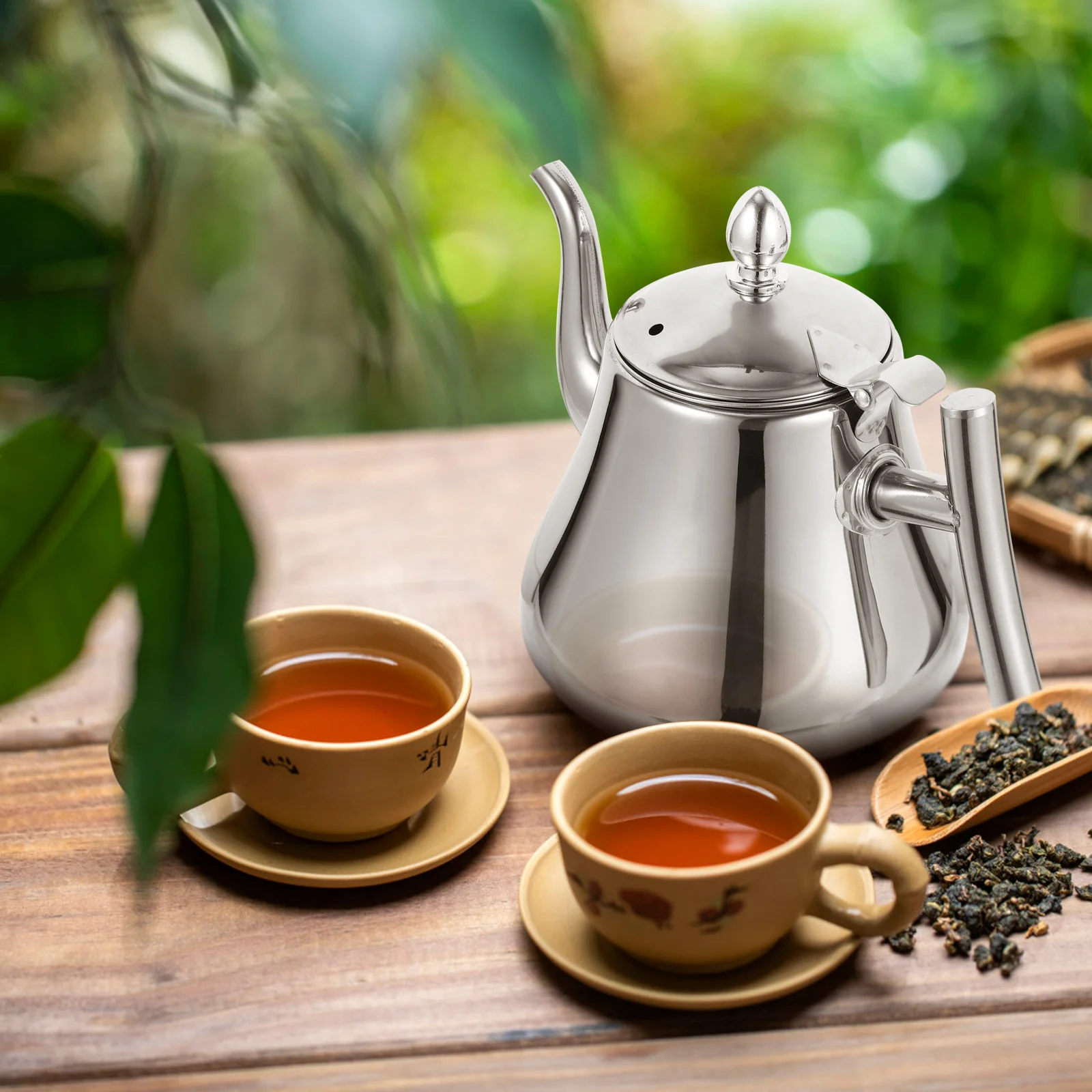 

Kettle Tea Coffee Teapot Pot Water Stovetop Stainless Steel Oil Pourgooseneck Stove Whistling Boiling Over Spout Maker Witholive