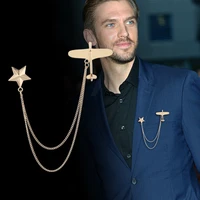 korean metal airplane brooch star tassel chain collar pin suit mens corsage lapel pins badge brooches for women accessories