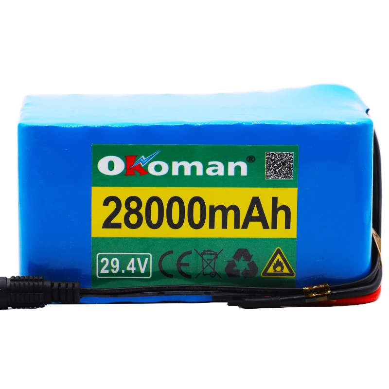 Новый высококачественный аккумулятор 7S5P 24в 28Ач 250 Вт 29,4 В 28000 мАч литиево-ионный для инвалидных колясок и электрических велосипедов + зарядное устройство 2А.