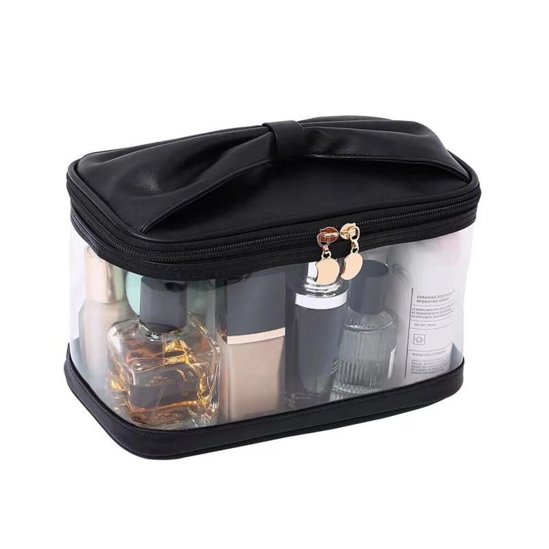 

Travel Storage Toiletry Organize Women Waterproof PVC Cosmetic Portable Bag Female Wash Kit Transparent Zipper Make Up Case