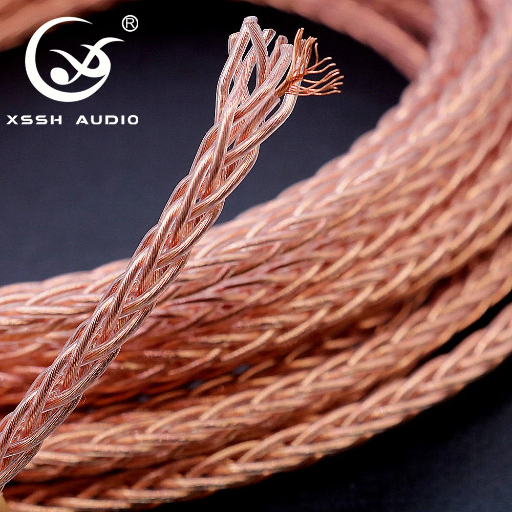 Провод для наушников XSSH YIVO DIY OEM ODM OCC 7N OFC медный посеребренный проводник 3,8 мм 4,5 мм оптовый аудиокабель шнур
