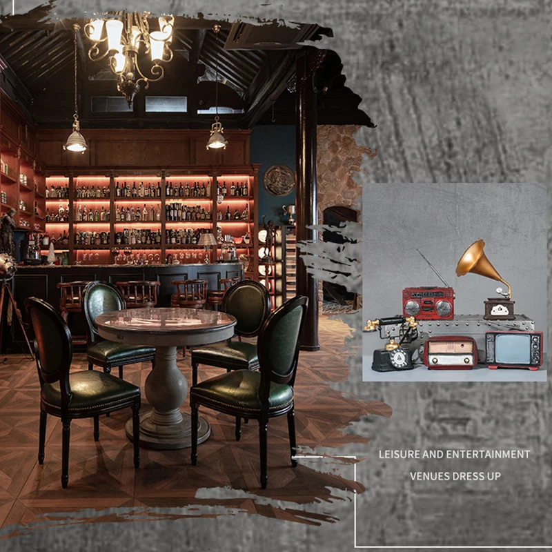 Американский ретро фонограф керосиновая лампа промышленный стиль модель