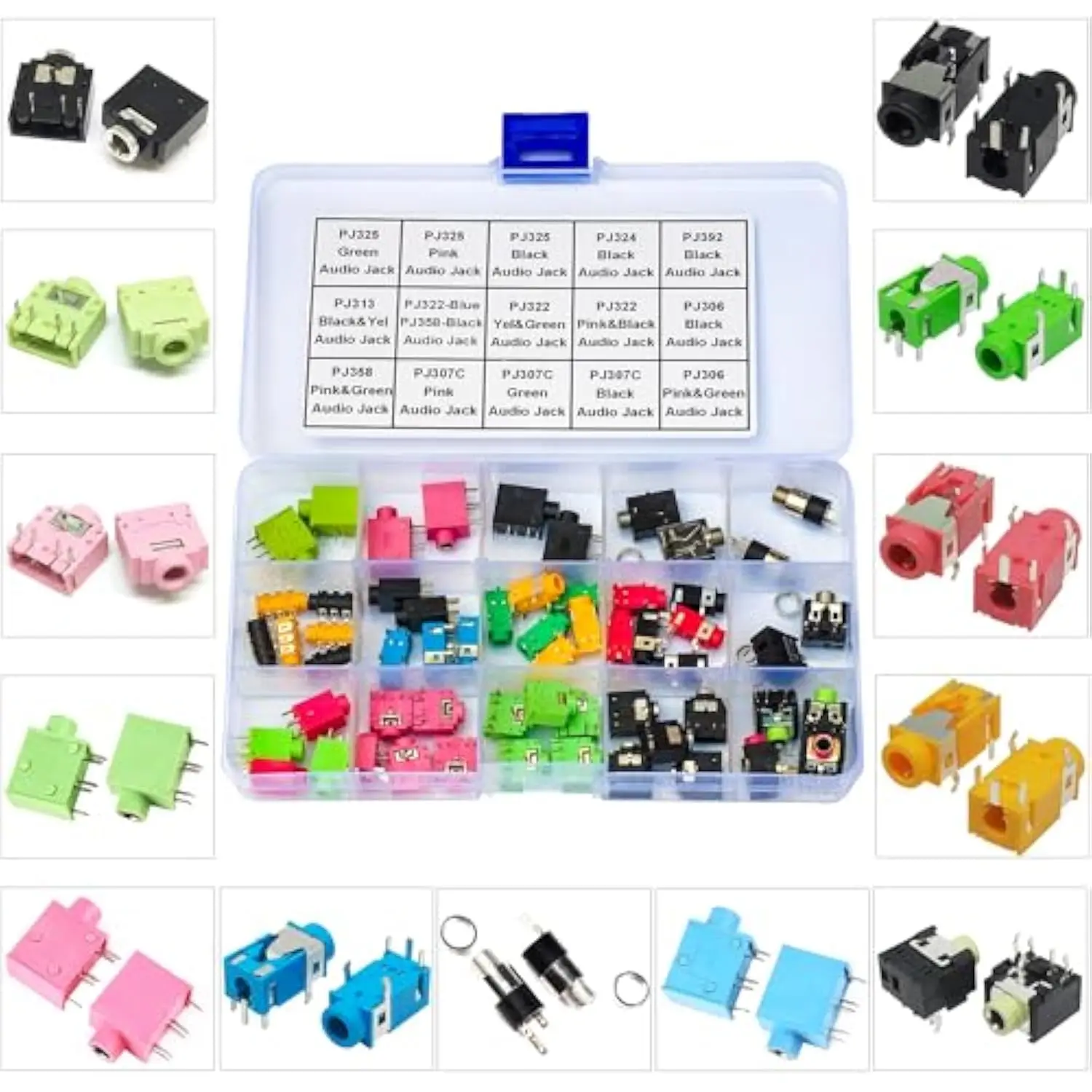 

Ассортиментный комплект аудиоразъема 3,5 мм, разъем аудио-видео 3,5 мм PJ358 PJ307C PJ306 PJ313 PJ322 PJ358 PJ324 PJ325 PJ392