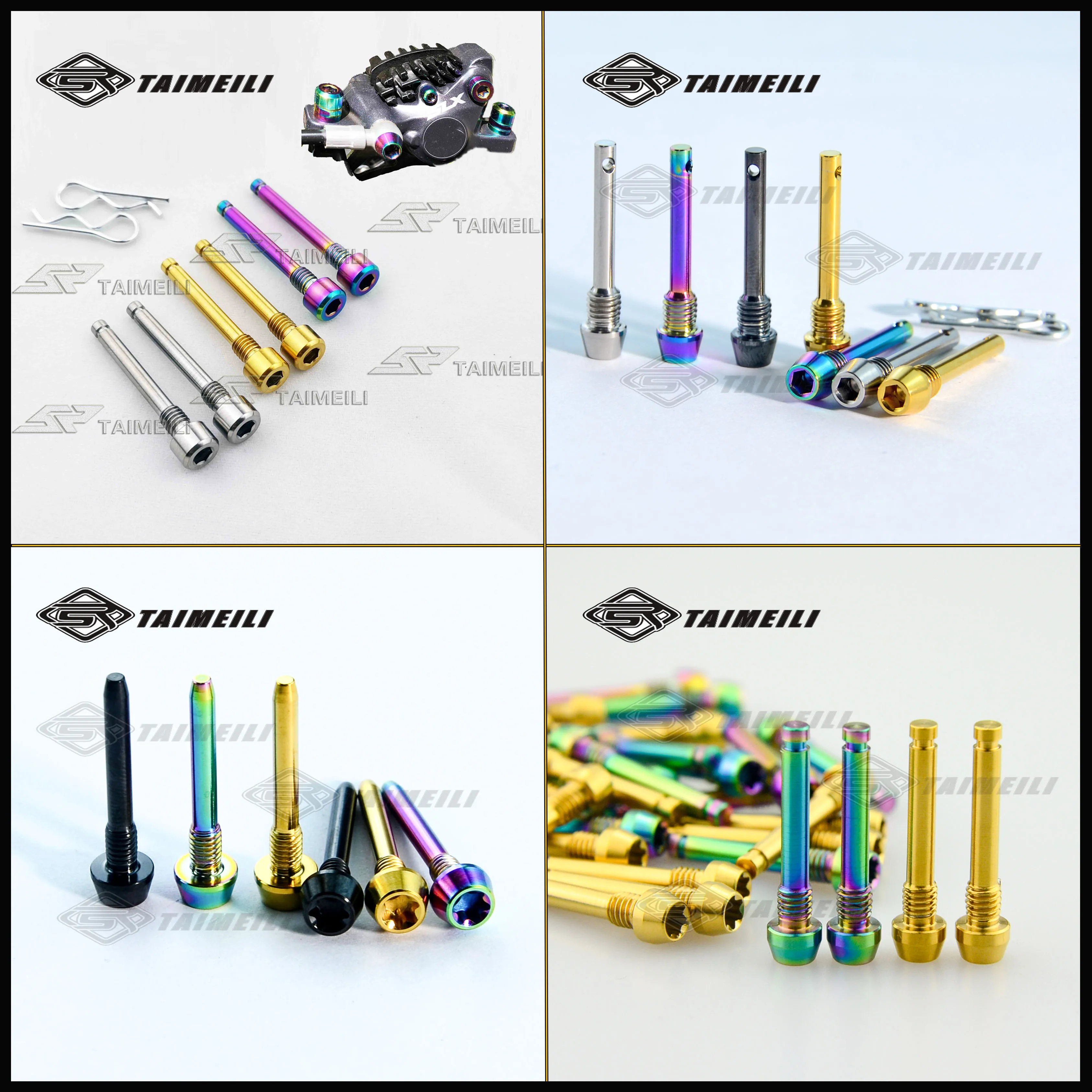 

TAIMEILI 2pcs M4m5 titanium alloy bolts and titanium pin insert screws for bicycle oil brake pads