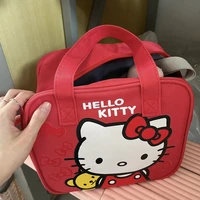 hello kitty cosmetic bag handbag cute female hand bag cartoon canvas girl heart canvas bag