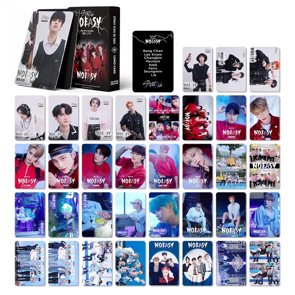 

54Pcs/box Kpop Stray Kids New Album NOEASY Lomo Card For fans collcetion Hyunjin Bang Chan Photocard Straykids
