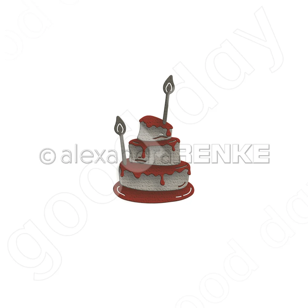 

Arrival Cake with Candles Metal Cutting Dies Scrapbook Diary Decoration Stencil Embossing Template Diy Greeting Card Handmade