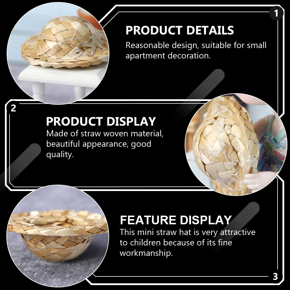 Соломенное украшение мини-шляпа модель дома рождественские украшения