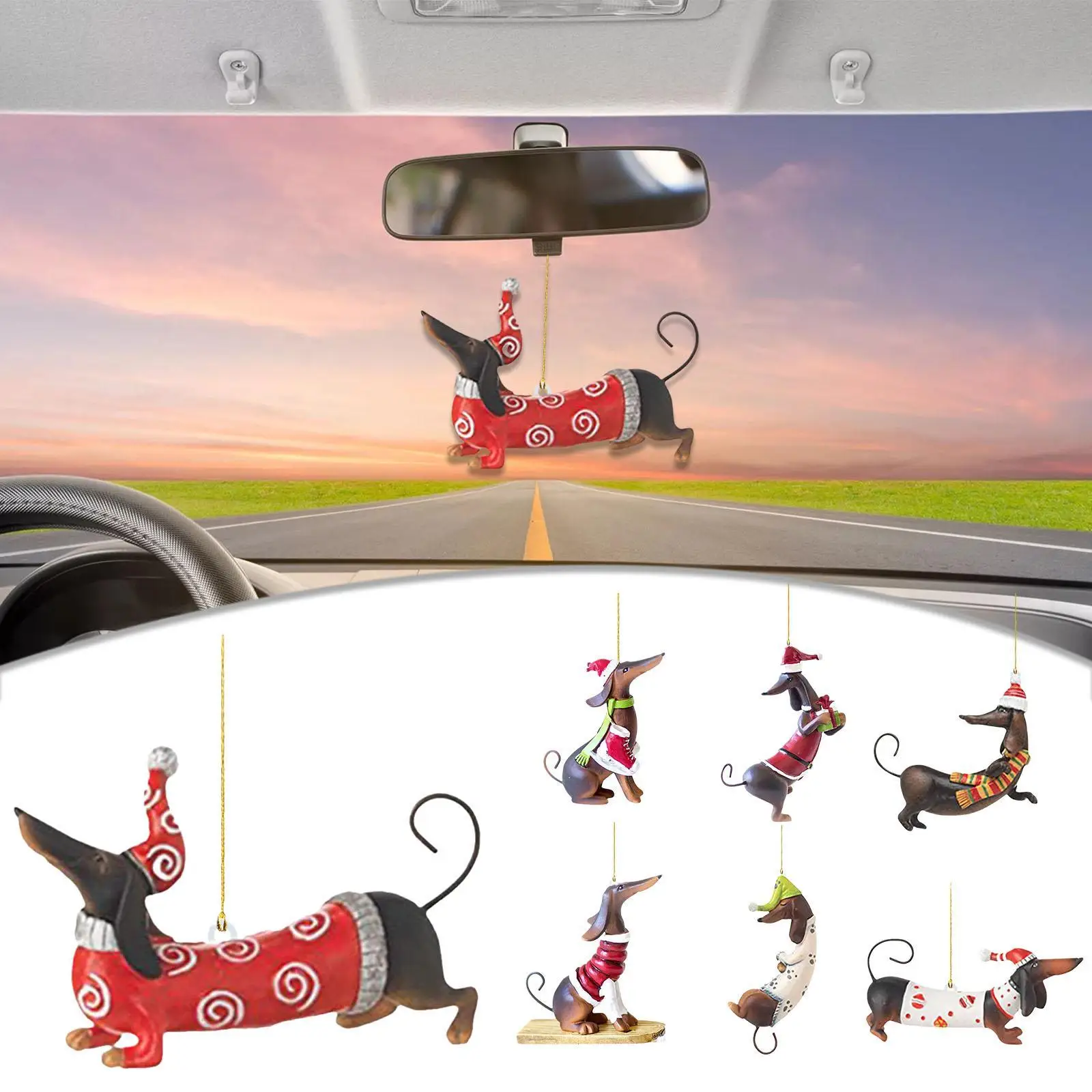 Dachshunds Dog Christmas Tree Ornament Christmas Tree Pendants Hanging Pendants Plush Craft For Christmas Holiday Party Home
