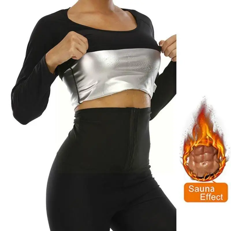 

Черная корректирующая одежда для похудения и сжигания жира на талии, тренировочная рубашка, топы, трусики, длинные леггинсы, корректирующая...