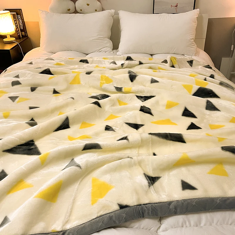 Двойное одеяло raschel стеганое утолщенное зимнее офисное простыни для