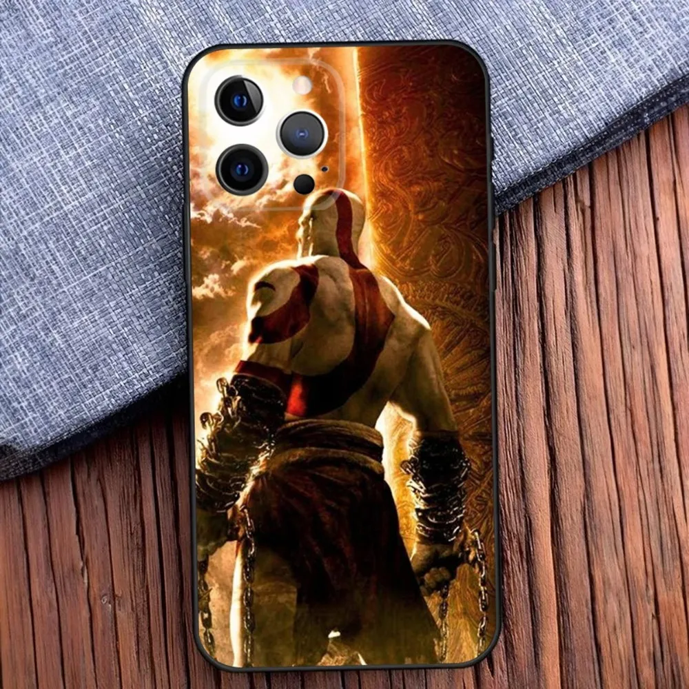 Kratos Game G-God of W-War Phone Case For iPhone 16 15 14 13 12 11 Pro X XS Max XR Plus Mini Soft Black Cover