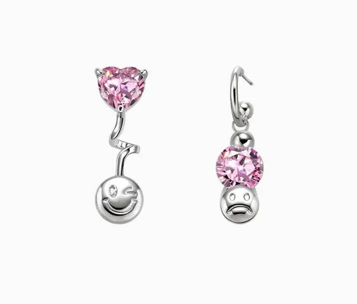 

Timeless Wonder Zirconia Geo Emotions Statement Earrings for Women Designer Jewelry Ins Hiphop Trendy Runway Gift Kpop Rare 6370