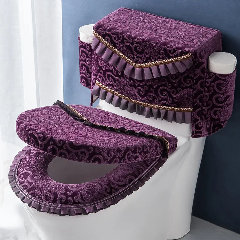 

2/3 Pieces Set Toilet Cushion Household Set Toilet Cushion Universal Toilet Cover Toilet Cushion with Cover Zipper Toilet Cover