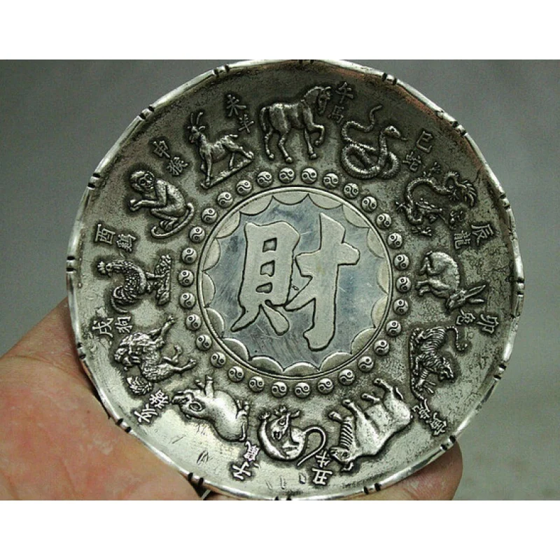 

decoration BRASS factory outlets Tibet Silver 13.5" Old Tibetan Buddhism Silver Seat Yellow Jambhala Wealth God Buddha Sta