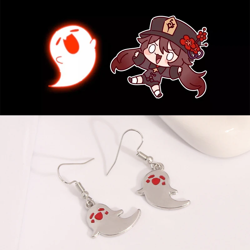 

Hutao Ghost Earrings Genshin Impact Hu Tao Ghost Cosplay Earring Accessories For Women Girls Cosplay Jewelry Accessories