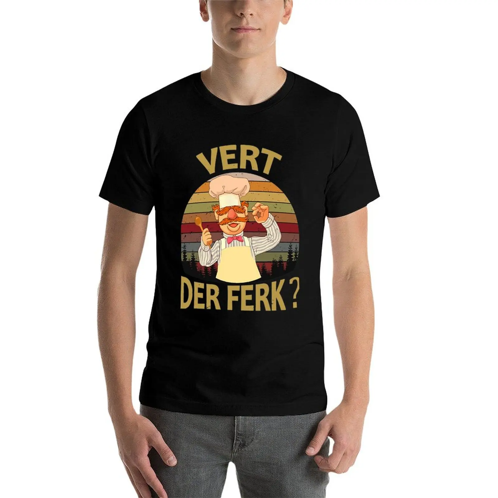 Фото Футболка Vert Der Ferk Cook Swedish Chef, базовая повседневная одежда, топ с короткими рукавами №4