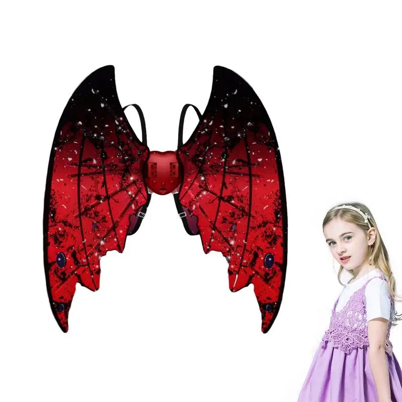 

Сказочные крылья для девочек, СВЕТОДИОДНЫЕ блестящие крылья принцессы-бабочки для девочек, костюм на Хэллоуин для платья, искусственное украшение на Хэллоуин