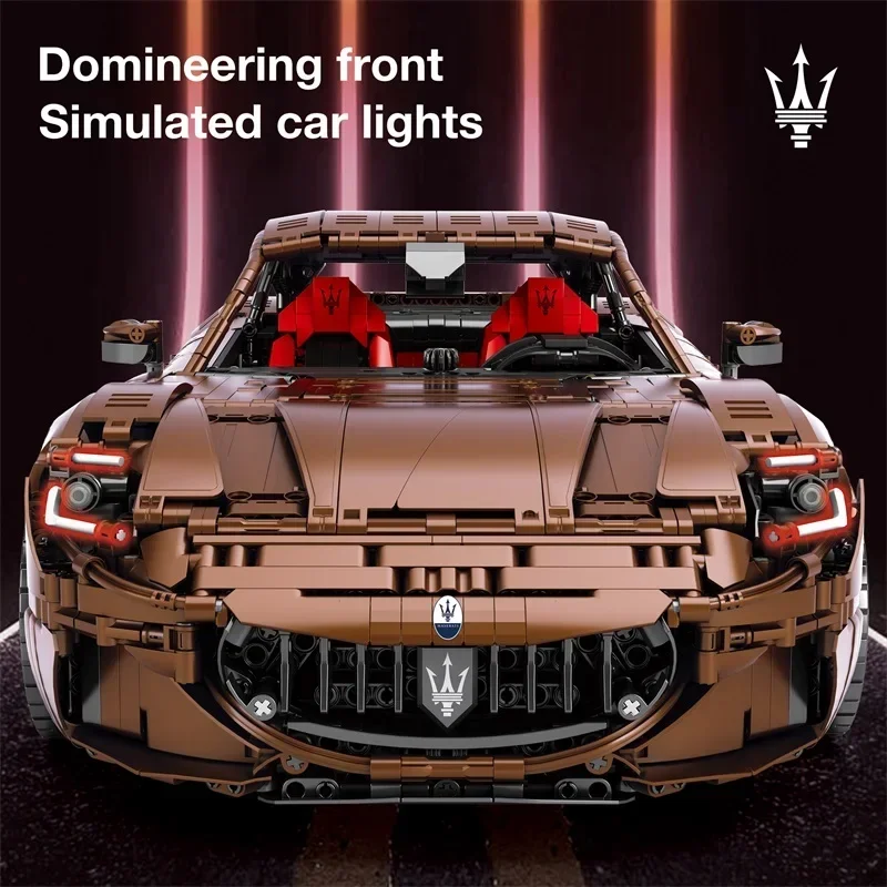 Фото Модель автомобиля Maserati GranTurismo в масштабе 1:8, конструктор с дистанционным управлением, суперкар, технологичная модель автомобиля из кирпичиков, игрушка, настольное украшение для коллекции. №4
