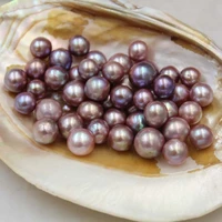 natural freshwater pearl purple loose beads strong light no holes 11 13mm near round beads diy bracelet necklace earrings charms
