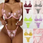 Сексуальные стринги с цветочной вышивкой, искусственное бюстье, нижнее Белье, стринги, экзотические комплекты, нижнее Белье, сексуальная одежда, Белье