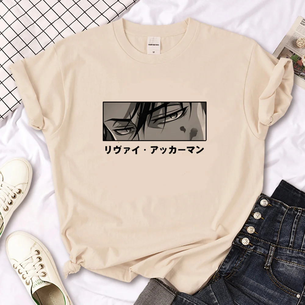 

Футболка женская летняя с японской мангой, в стиле атаки Титанов