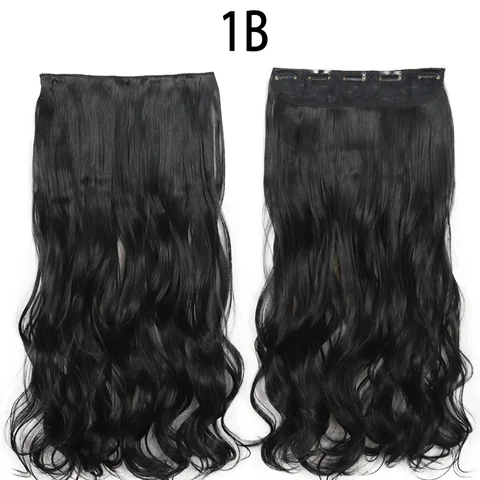 Синтетические длинные волнистые волосы для наращивания, 5 зажимов, термостойкие волосяные шиньоны, черные, коричневые, золотые накладные волосы, 22 дюйма/32 дюйма