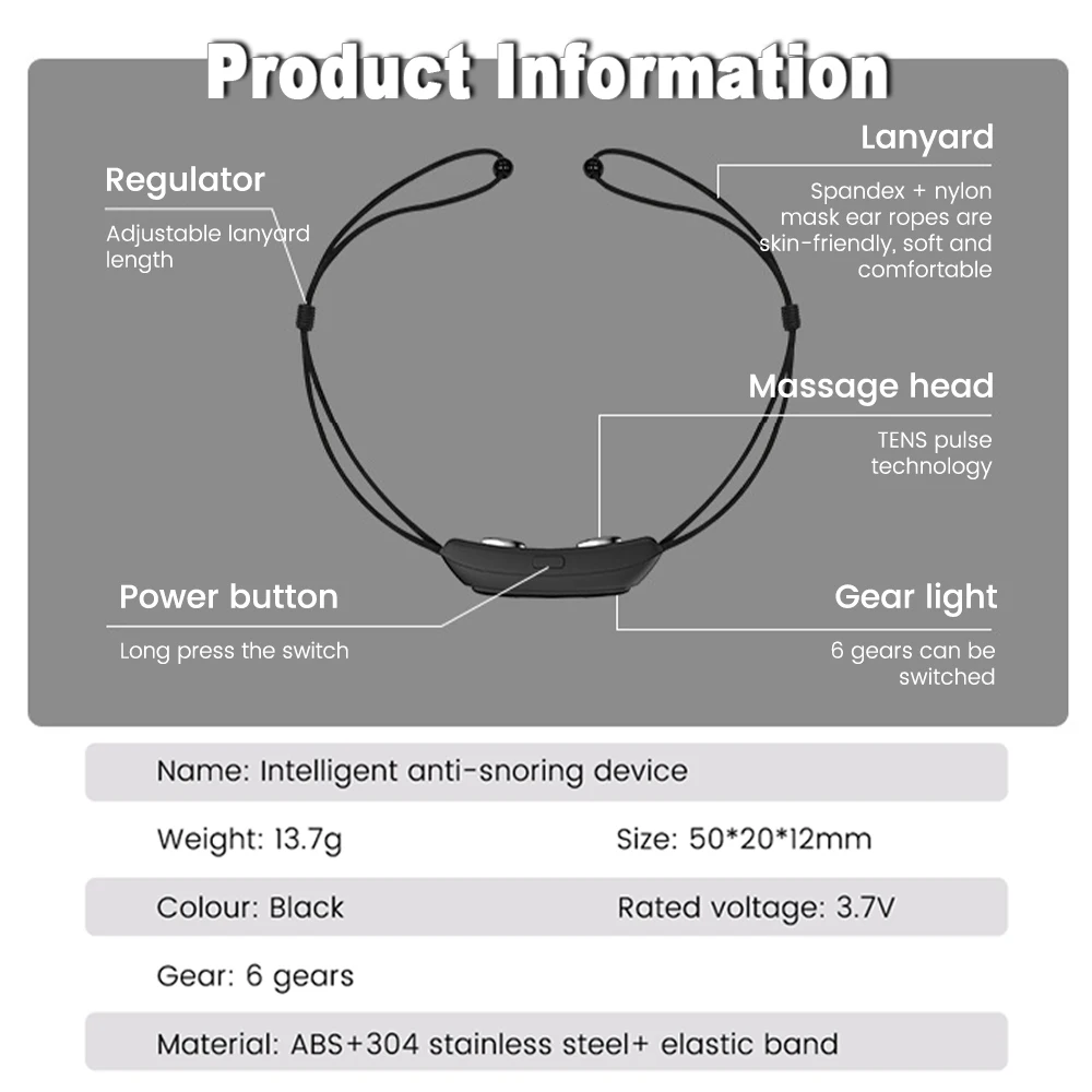 Умное устройство против храпа импульсное для предотвращения эффективное