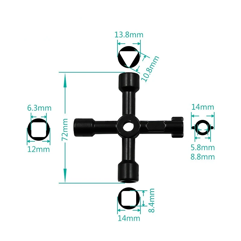 Универсальный крестовой треугольный гаечный ключ 4 способа для электрического