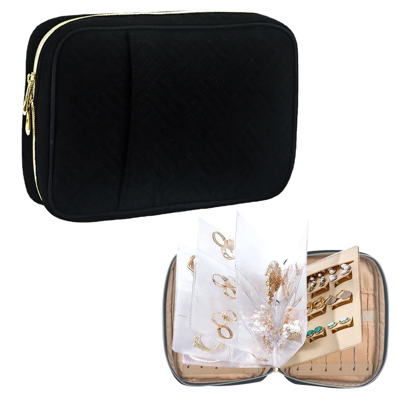 

Large Capacity Jewelry Storage Bag Necklace Earring Ring Display Holder Portable Travel Jewelry Organizer Booklet Photo Album