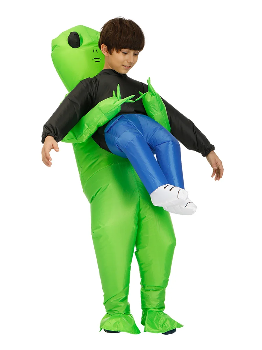 JYZCOS UFO Alien Inflatable Costume Green Scary Alien Carrying Human Anime Fancy Dress For Boys Girls