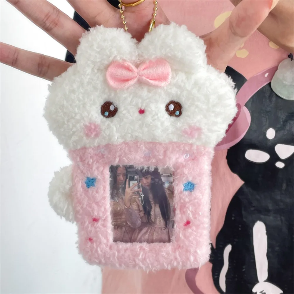 Симпатичный кролик плюшевый держатель для фотокарт защитный чехол Сумка с