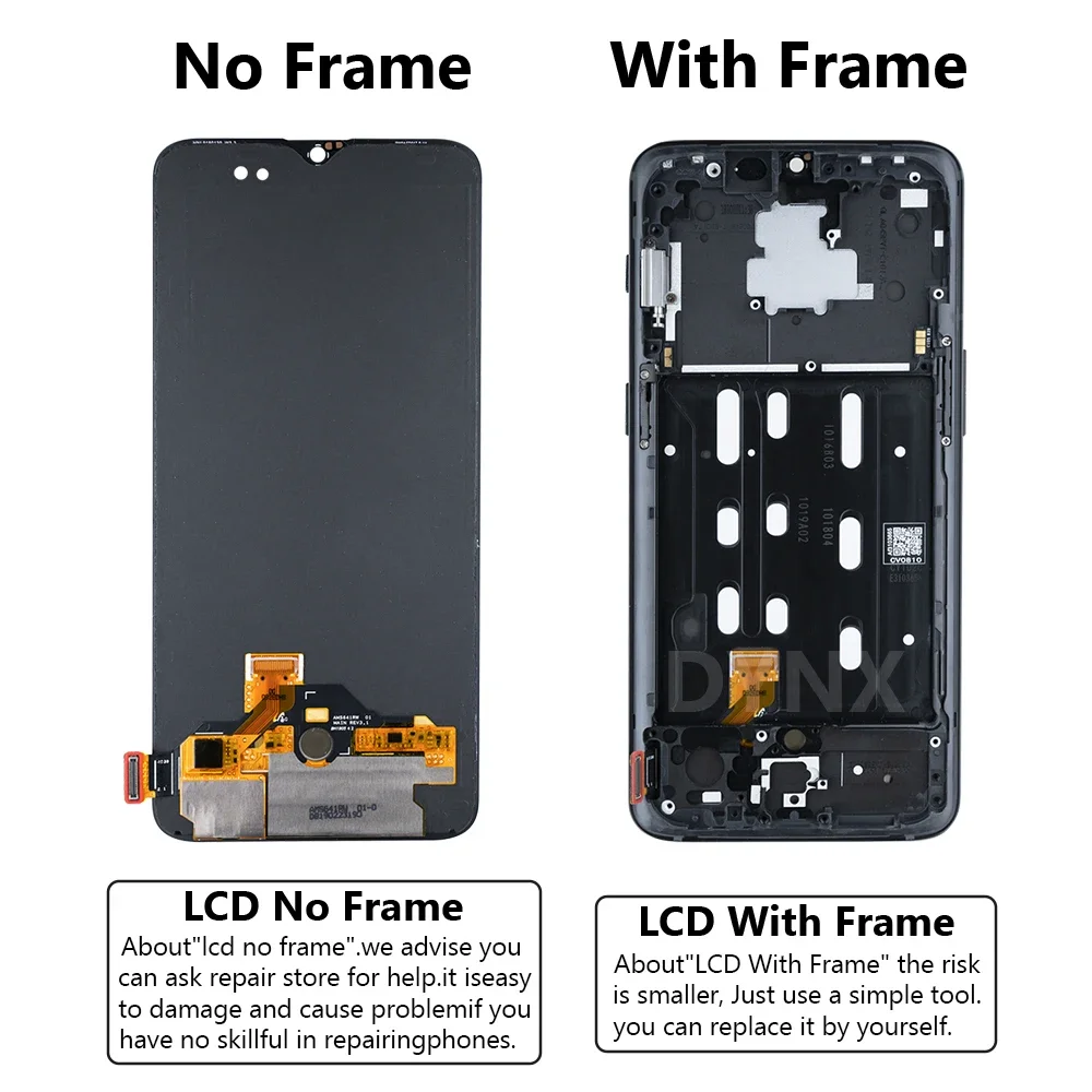 ЖК-дисплей для 1 + 6T AMOLED Oneplus с рамкой 6 41 дюйма One Plus A6010 A6013 цифровым