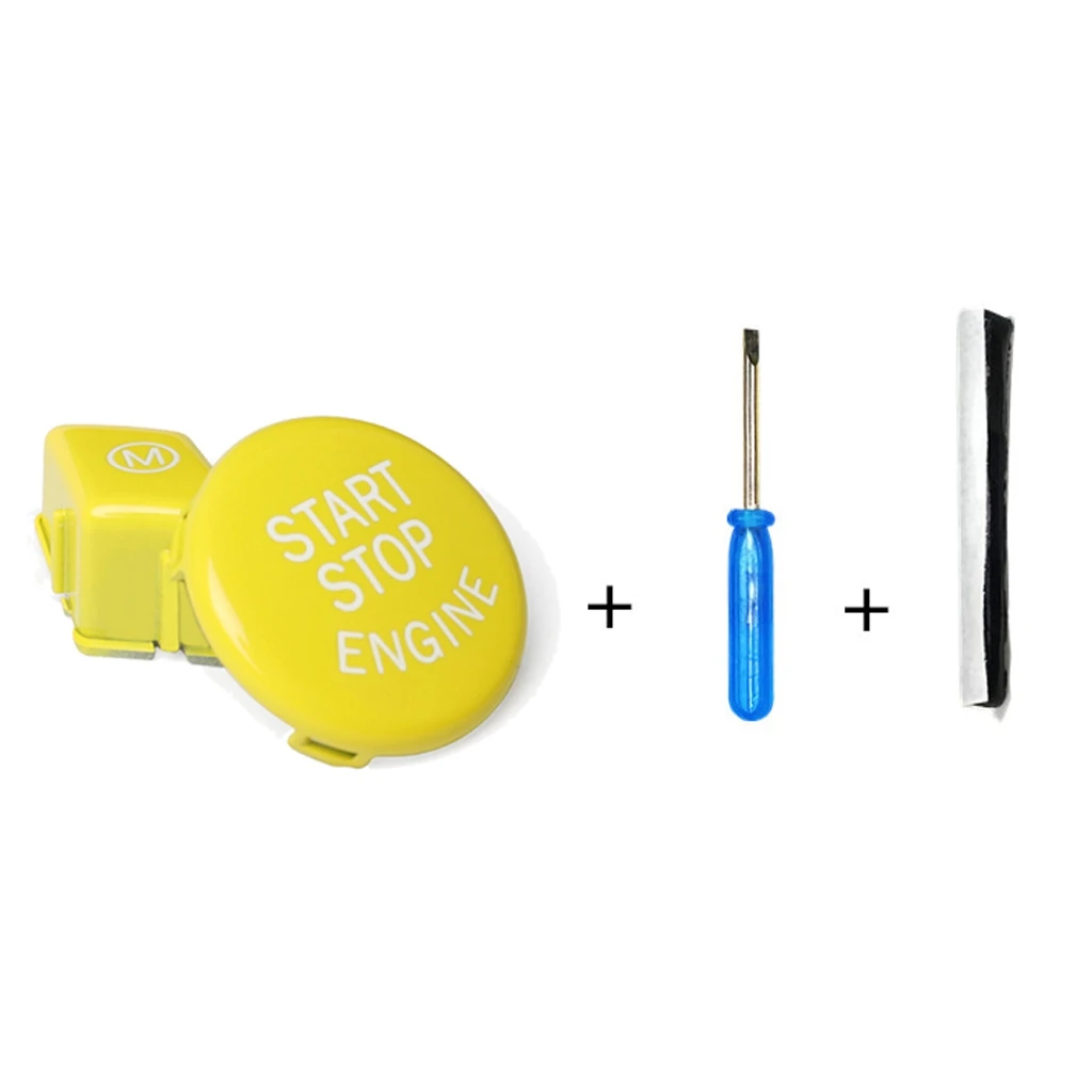 Автомобильный руль желтый переключатель M крышка накладка кнопка запуска и