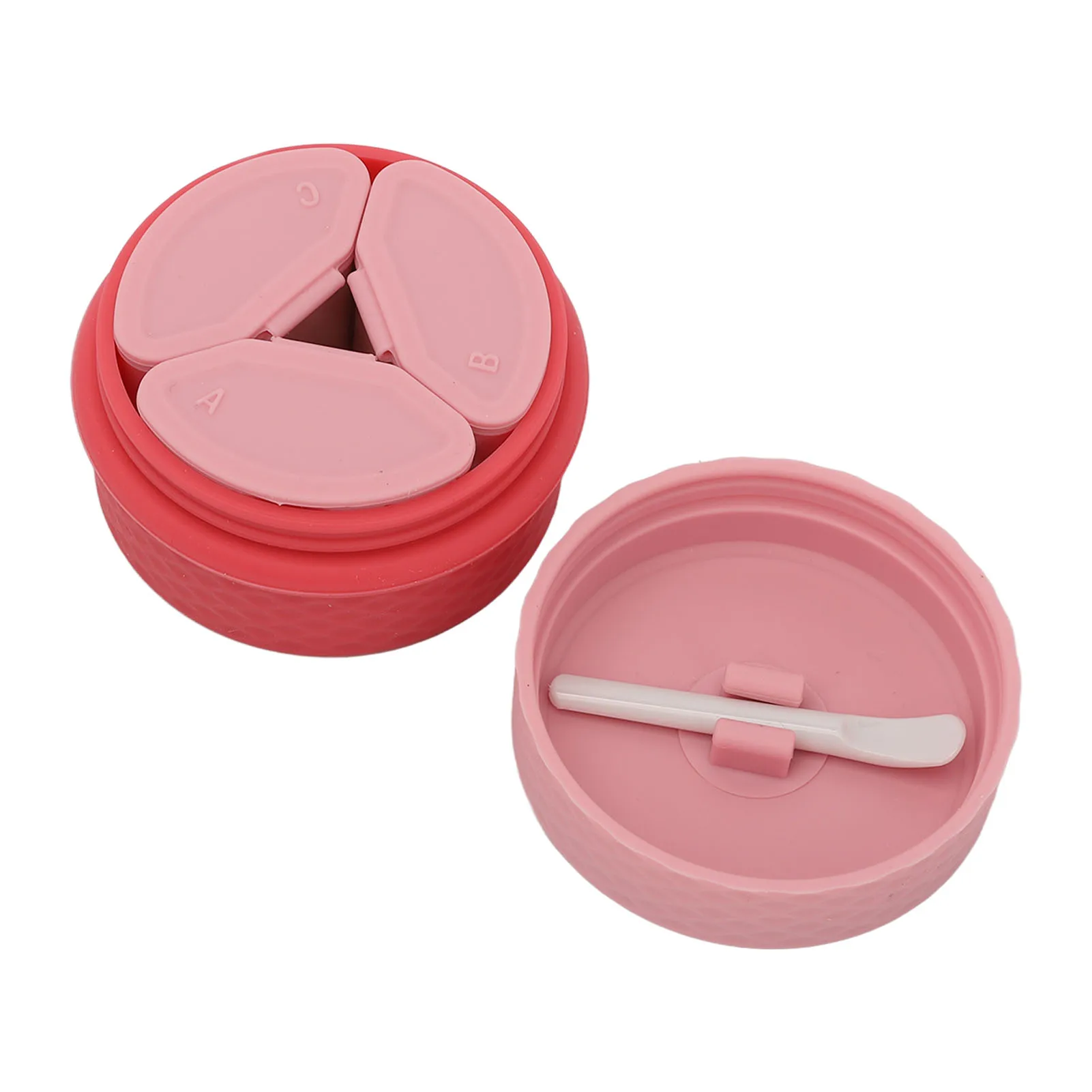 

Silicone Makeup Containers Set 3 Plus 1 Silicone Cream Jar Set Reusable Waterproof Pink Easy To Clean for Lotion for Eye Cream
