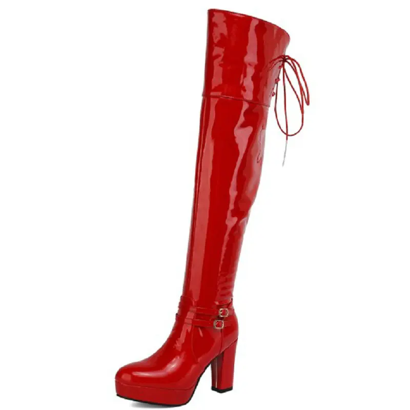 Пикантные Клубные свадебные ботинки QPLYXCO из лакированной искусственной кожи на