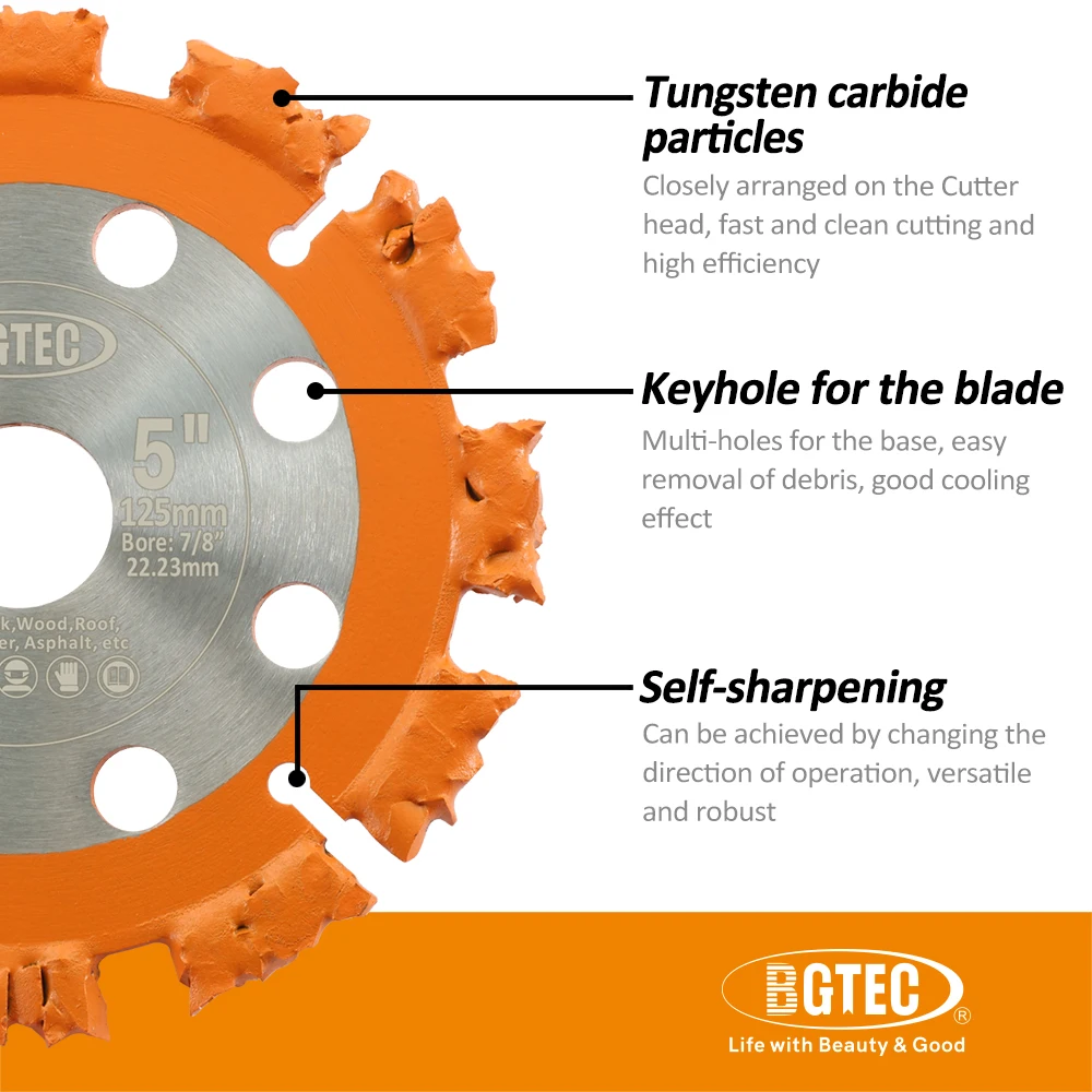 BGTEC 5-дюймовый режущий диск фреза режущее лезвие станок корень дерева пластиковая