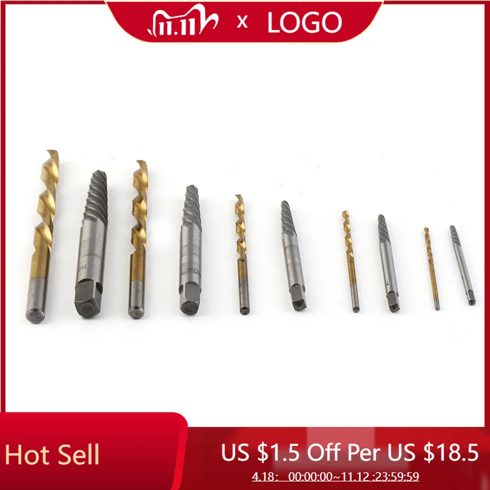 

Left Hand Drill Bit Set Steel Handed Stud Remover Screw Extractor Reverse Steel Material, High Strength And Hardness home tools