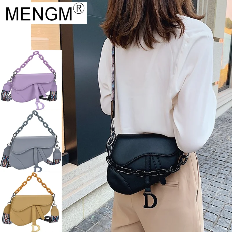 

Luxury Designer Saddle Women's Crossbody Bags Female Fashion Chain Handbag D Letter Purse Sling Shoulder Bag