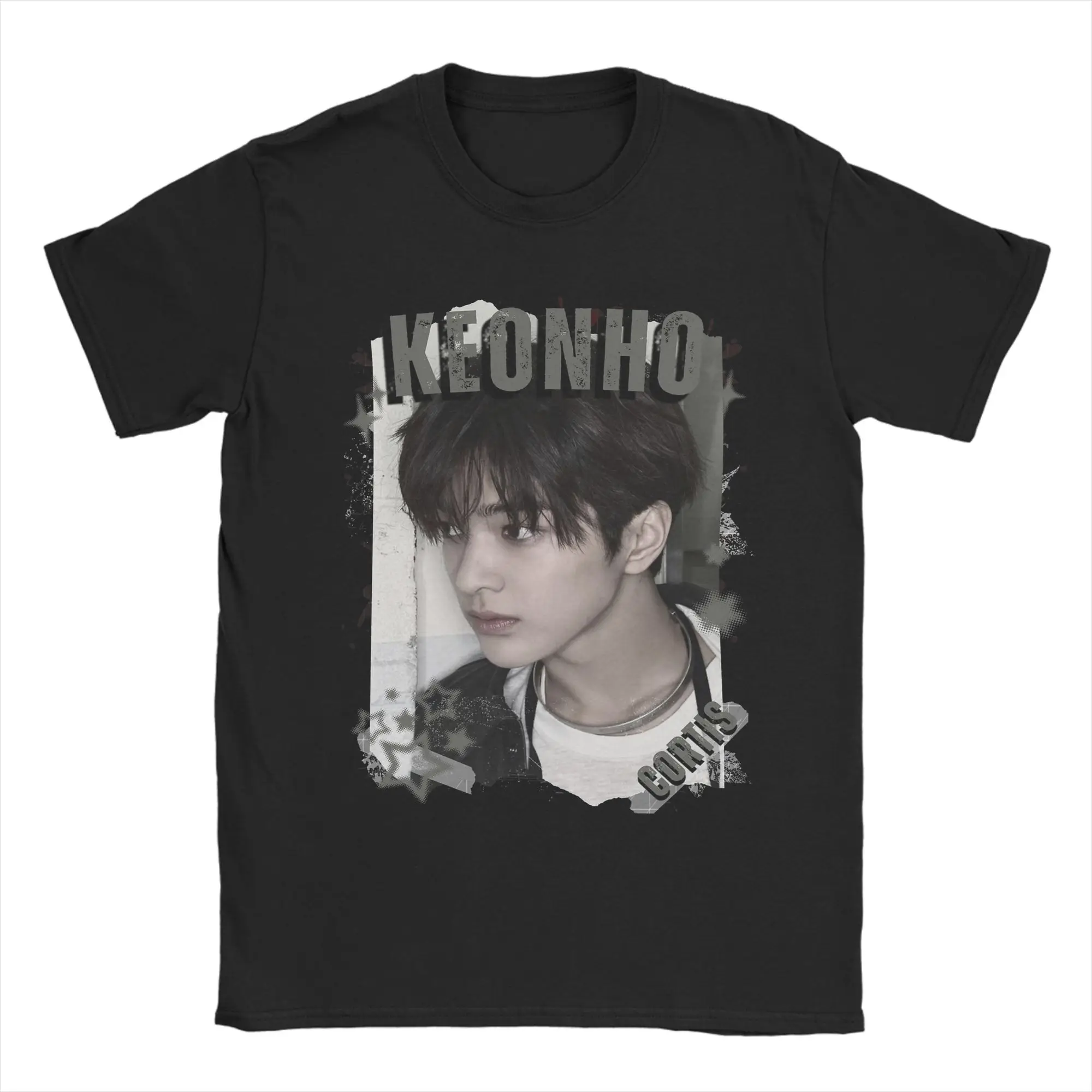 Фото Уникальные футболки C-Cortis Keonho Kpop Boy Group для мужчин, с круглым вырезом, из чистого хлопка, с коротким рукавом, оригинальная одежда. №3