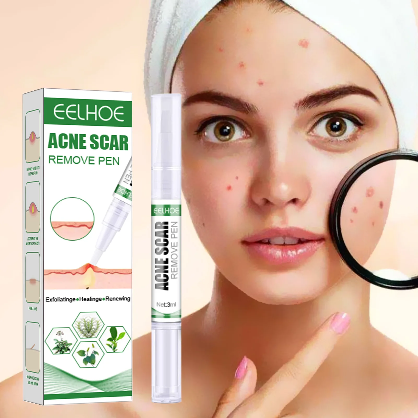 

Acne Scar Remove Pen Skin Cleansing Gentle Acne Closed Mouth Removal Fade Acne Marks Repair Acne Pits Improve Acnes Skin Care