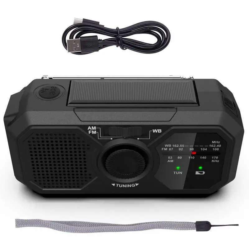 

Hand Crank Radio Durable Solar Powered Hand-Cranked Radio Mobile Charging FM Radio LED Flashlight