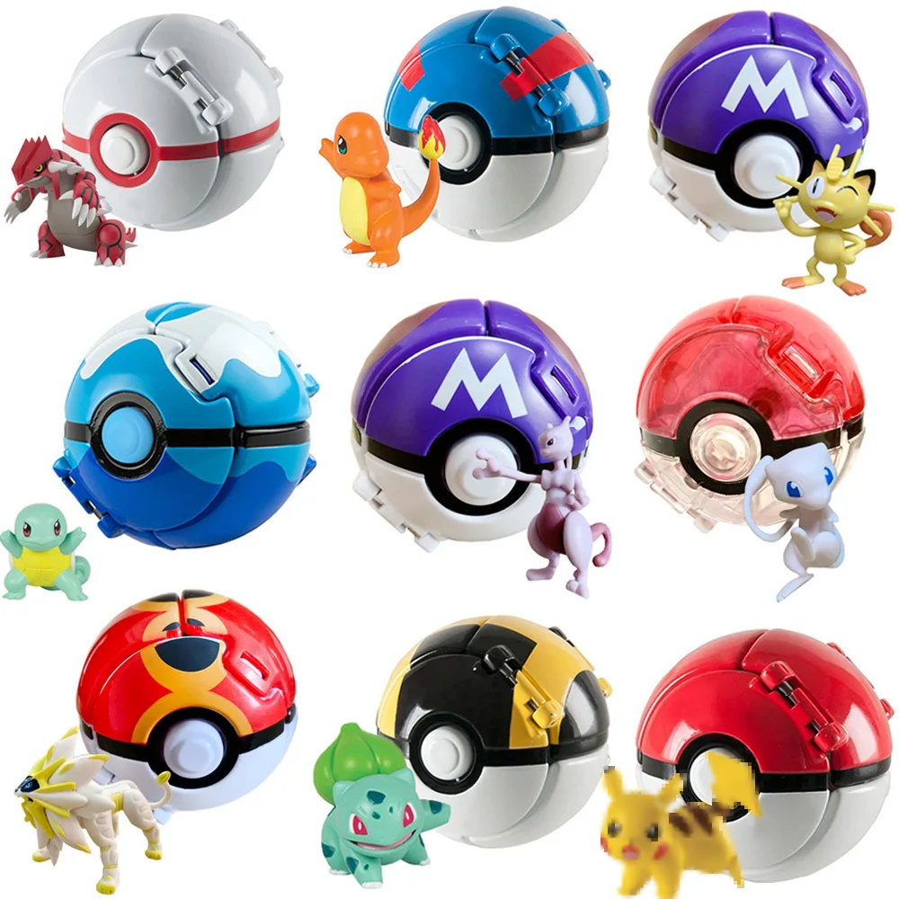 

Pokemon Ball Pokeball Anime Figure Pikachu Squirtle Pocket Monster Variant Pokémon Elf Ball Toy Action Model Kids Gift