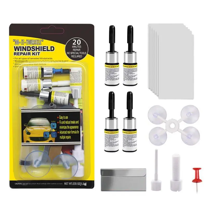 

Car Glass Repair Set Crack Windshield Kit Portable Cracked Car Windshield Repair Kit Glass Repair Tools For Trucks Cars