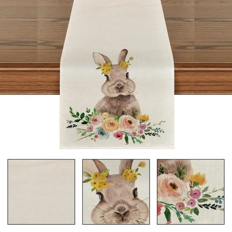 

Пасхальный кролик, настольная дорожка, гном, кролик, Свадебный декор, антипятнистый прямоугольный табурет, Пасхальная подстилка, украшение ...