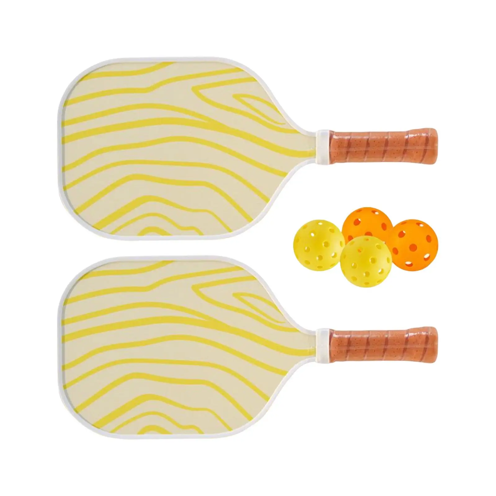 

Portable Pickleball Paddle Set with 2 Rackets 4 Pickleballs with Comfort Grip Lightweight Racquets for Outdoor Sports Beginners