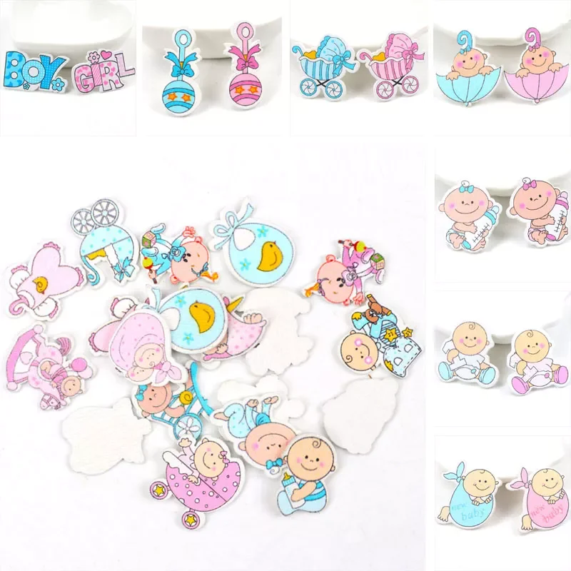 

Baby Series Pattern Scrapbooking Craft DIY Wood For Handmade Sewing Home Kids Birthdays Party Decorations 20pcs 35mm