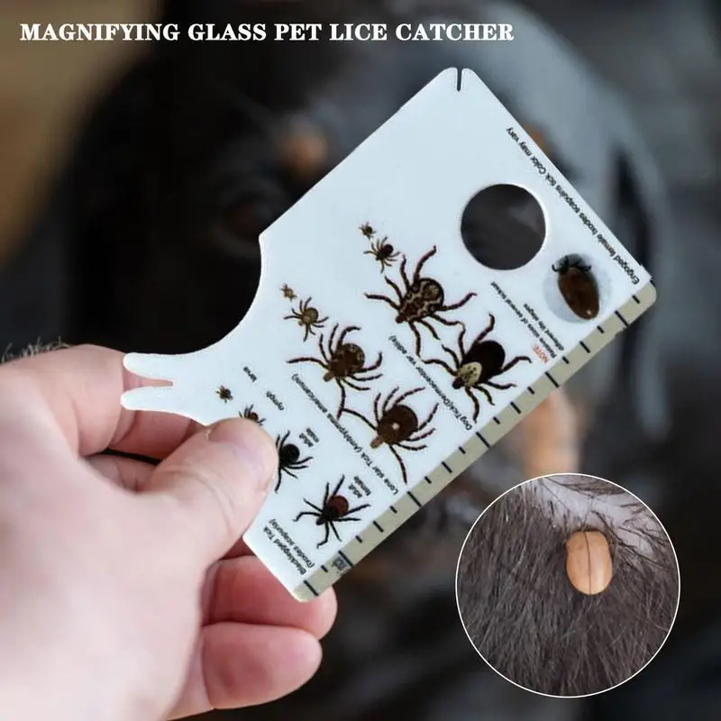 

Tick Card With Magnifying Glass Easy To Carry, Ticks Scale Card, Quickly Gentle Ticks From Pet Or People, Dogs, Cats Daily Tools